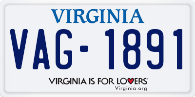 VA license plate VAG1891