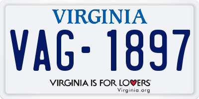 VA license plate VAG1897