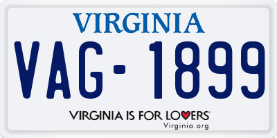 VA license plate VAG1899