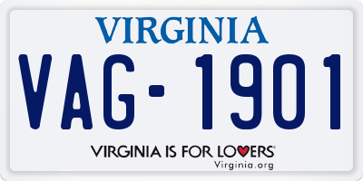 VA license plate VAG1901