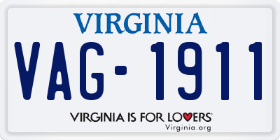 VA license plate VAG1911