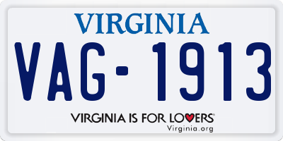 VA license plate VAG1913