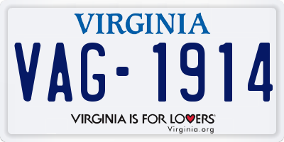 VA license plate VAG1914