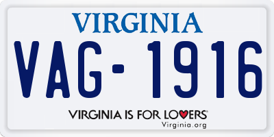 VA license plate VAG1916