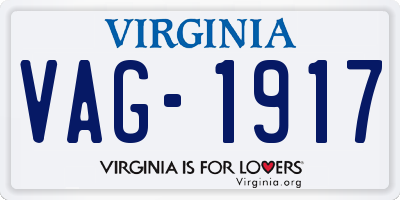 VA license plate VAG1917