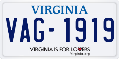 VA license plate VAG1919