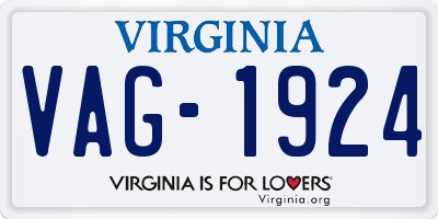 VA license plate VAG1924