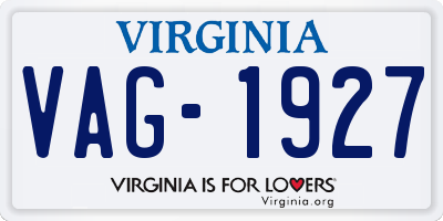 VA license plate VAG1927