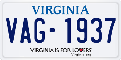 VA license plate VAG1937
