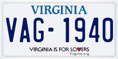 VA license plate VAG1940