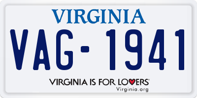 VA license plate VAG1941