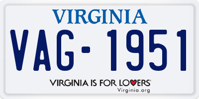 VA license plate VAG1951