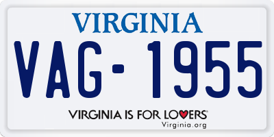 VA license plate VAG1955