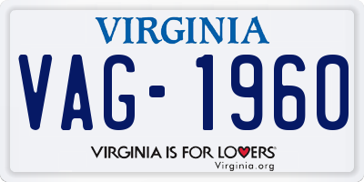 VA license plate VAG1960