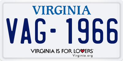 VA license plate VAG1966