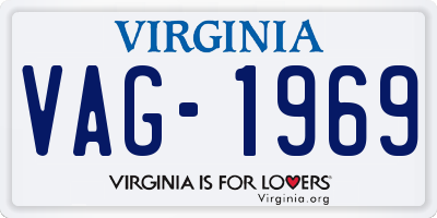 VA license plate VAG1969