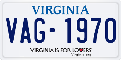 VA license plate VAG1970