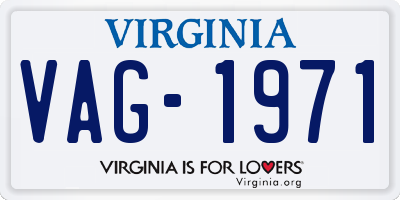 VA license plate VAG1971
