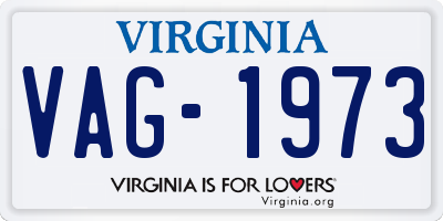 VA license plate VAG1973