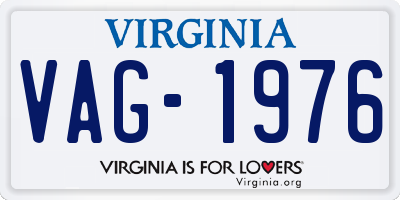 VA license plate VAG1976