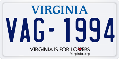 VA license plate VAG1994
