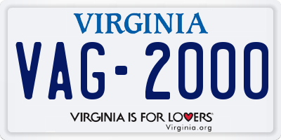 VA license plate VAG2000