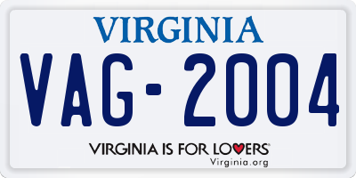 VA license plate VAG2004
