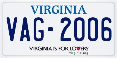 VA license plate VAG2006