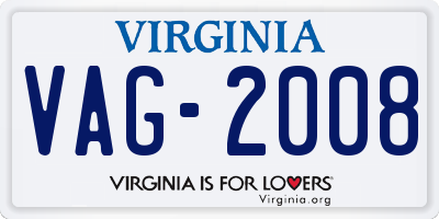 VA license plate VAG2008
