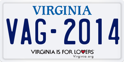 VA license plate VAG2014