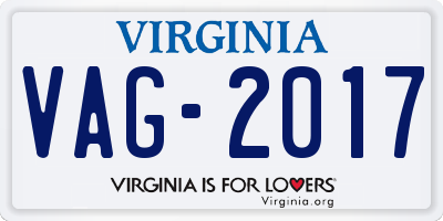 VA license plate VAG2017