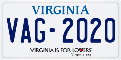 VA license plate VAG2020