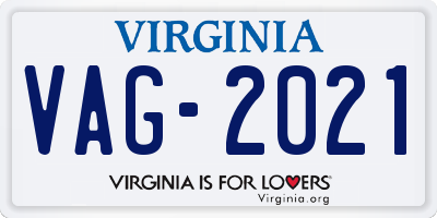 VA license plate VAG2021