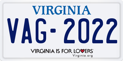 VA license plate VAG2022