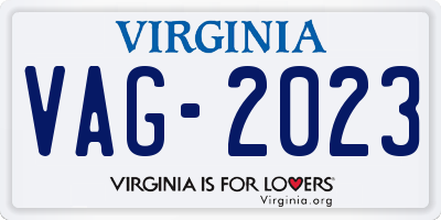 VA license plate VAG2023