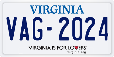 VA license plate VAG2024