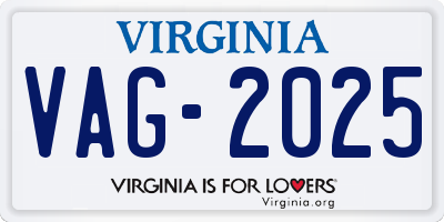 VA license plate VAG2025