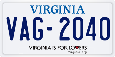VA license plate VAG2040