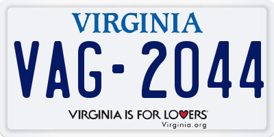 VA license plate VAG2044