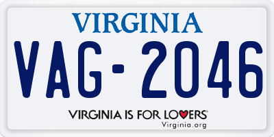 VA license plate VAG2046