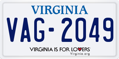 VA license plate VAG2049