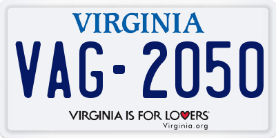 VA license plate VAG2050