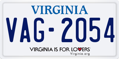 VA license plate VAG2054