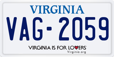 VA license plate VAG2059