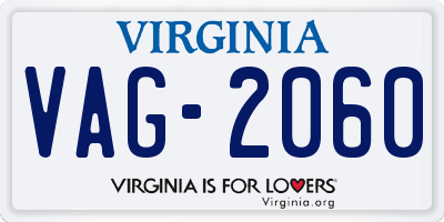 VA license plate VAG2060