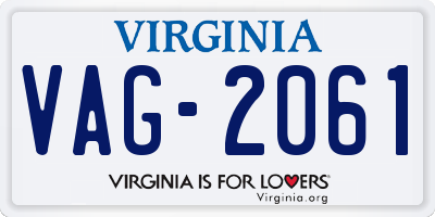 VA license plate VAG2061