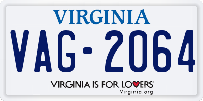 VA license plate VAG2064