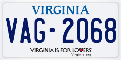 VA license plate VAG2068
