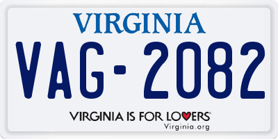 VA license plate VAG2082