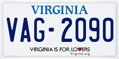 VA license plate VAG2090
